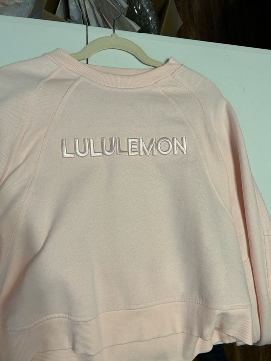 lululemon athletica Tops - lululemon athletica Pale Pink Crewneck Logo Sweatshirt 
001